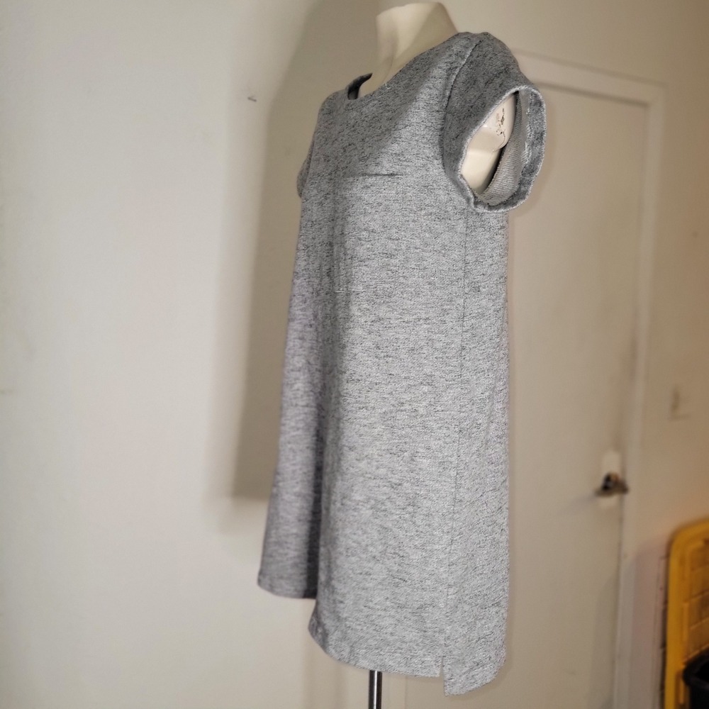 UGG Womens Heathered Grey French Terry T-Shirt Pocket Mini Dress M casual beach - Picture 3 of 10